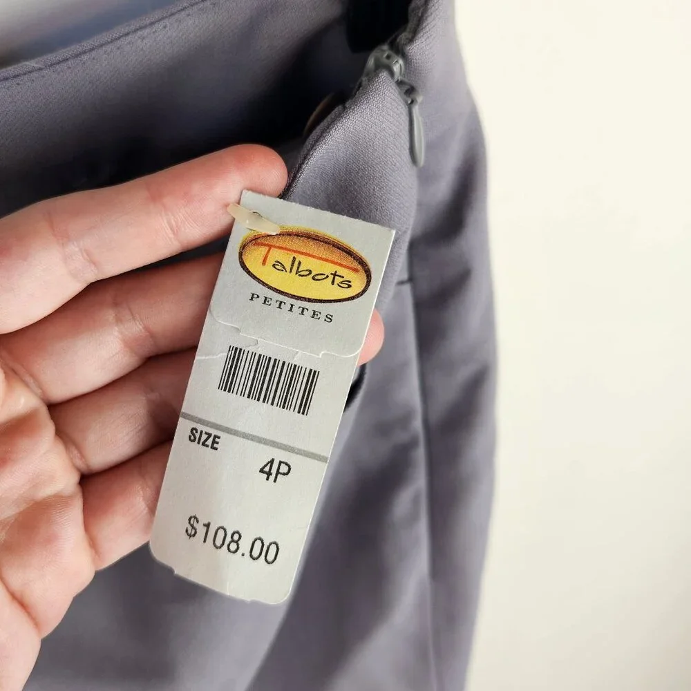 NWT Talbots Italian Wool Stretch Mini Pencil Skirt Gray sz 4P